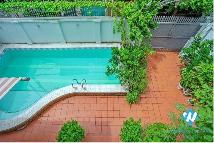 Nice house with outside swiming pool for rent in Tay Ho, Ha Noi